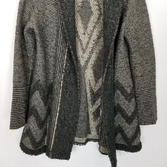 Angel of the North Anthropologie Women Wool Blend Cardigan Sz L Open Geometric - Picture 3 of 8
